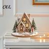 Indoor Holiday Display Pieces Acrylic Christmas Table Decor, Gingerbread House Tree Ornaments, Ornaments for Desk Waterproof Desktop Decorations