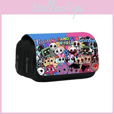 Dandys World Double Layer Pencil Case With Nylon Material For Kids And Teens