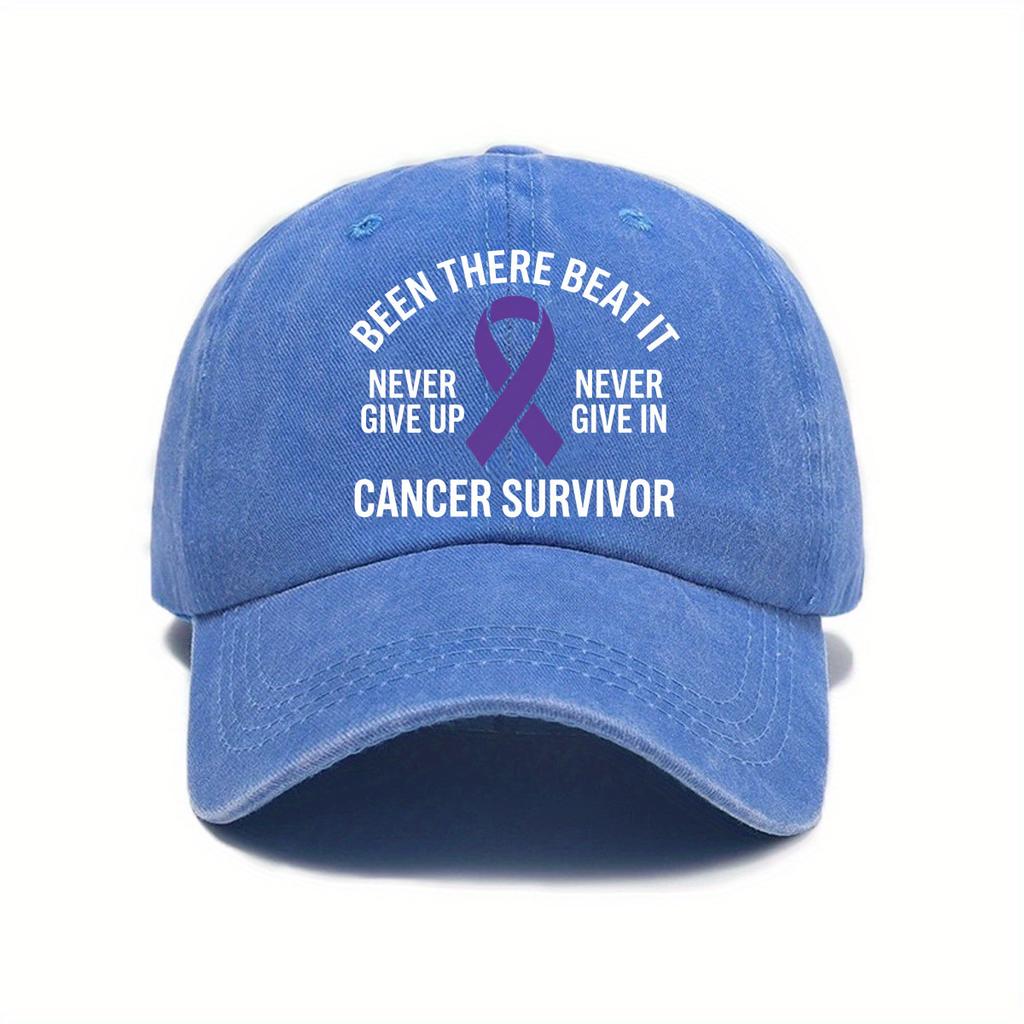 New Washed Baseball Hat Cancer Survivor Hat Soft Top Outdoor Cap