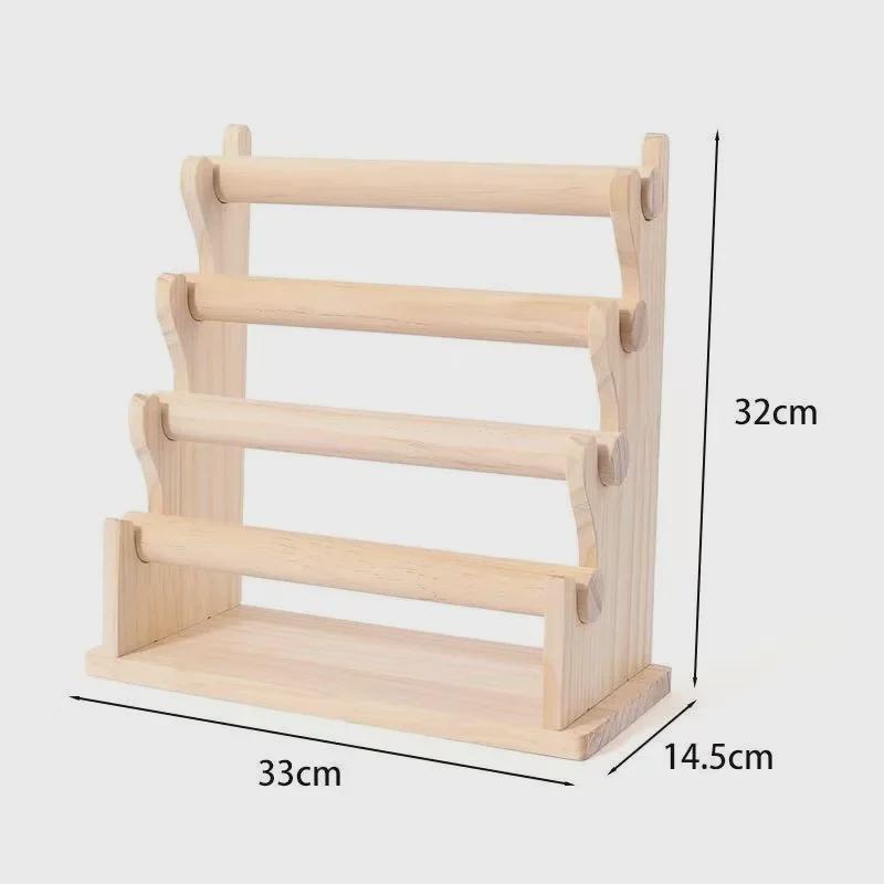 Solid Wood Detachable Three-Layer Bracelet & Jewelry Display Stand