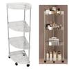 Bathroom Standing Shelf Ventilated Space Saving Corner Shelf Stand Kitchen Shelf Organizer, Standing Shower Cart for Dorm