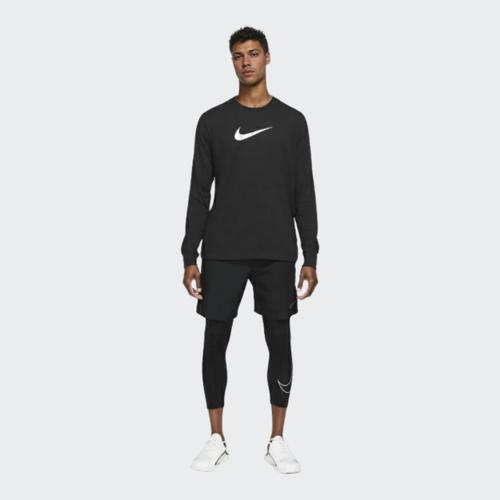 Nike Dri-Fit Letter Logo Print Long Sleeve Crew Neck T-Shirt