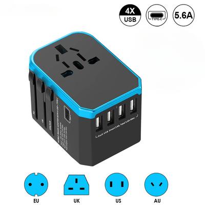 2000W univerzální konvertor cestovní nabíječka napájecí adaptér s porty USB 5,6A chytrý telefon rychlé nabíjení celosvětová konverzní zástrčka