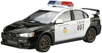 Qingdao Bunka Kyozai Seria Samochodów Patrolowych SP Mitsubishi CZ4A Lancer Evolution X Samochód Patrolowy 2007 Biuro Policji Rządu Miasta Tajpej Model Plastikowy