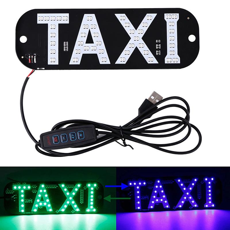 אור מונית, קישוט שלט LED למונית בשני צבעים, אור LED למונית הניתן לשינוי צבע בשני צבעים, נתלה על חלון הרכב עם USB (אדום וירוק, USB)
