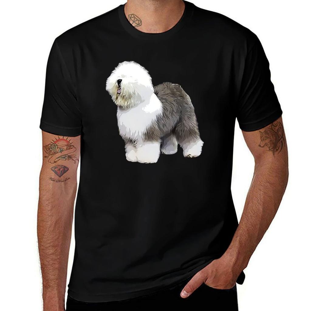 Old English Sheepdog Beauty T-Shirt Trendy Print Short Sleeve T-Shirt