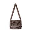Fall Winter Faux Fur Leopard Tote Bag Large Capacity Shoulder Crossbody Students