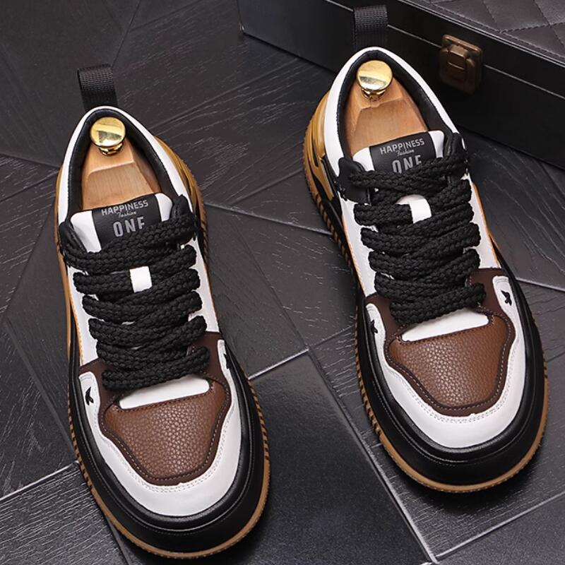 Fashion Fashion casual shoes match color men's board shoes with thick soled sneakers Zapatos Hombre b2