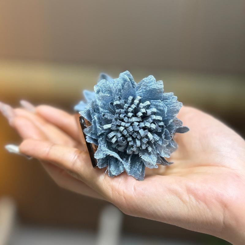 

Exquisite New Chinese Style Sunflower Hair Clip Shark At Back Of Woman s Head Sense Headband Without Damaging синий