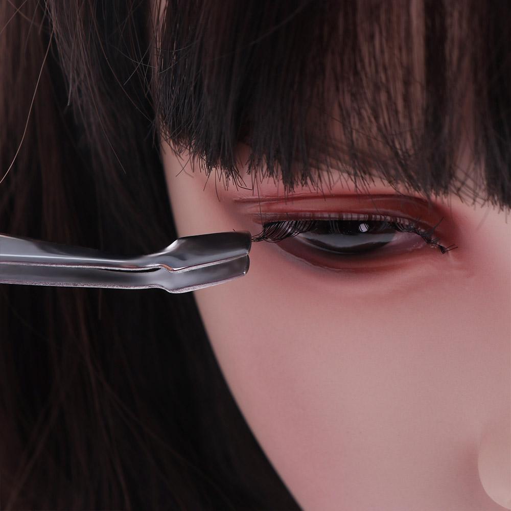 Stainless Steel Flat Mouth Eyelashes Tweezers False Eyelashes Applicator  Eyelash Grafting