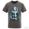 New Street Animation Surrounding Hatsune Miku Unisex And Unisexs Large Loose Breathable Cotton Fashionable Tshirts