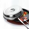 2pcs Round Raised Pot Lids Cover Stainless Steel Teppanyaki Cover Steak Dish Cover  Hotel Supplies