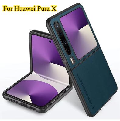Plain Pu Leather Case for Huawei Pura X VDE-AL00 Luxury Matte Hard Shockproof Phone Back Cover for Huawei PuraX Bumper