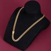 Mens 18K Gold Plated Titanium Steel Cuban Link Chain Hip Hop Jewelry Daily Wear