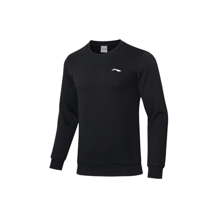 Li Ning Training Series Sweatshirts Men's Black Crew Neck Thickened Regular AWDRF59-4