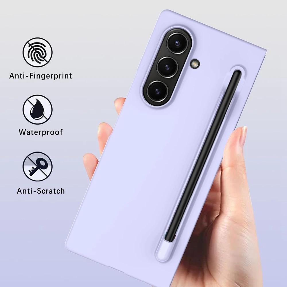 For Samsung Z Fold 7 6 Case With S Pen Holder and Pen Slim Matte PC Shockproof Cover for Samsung Galaxy Z Fold 7 6 5 4 3 Fold7