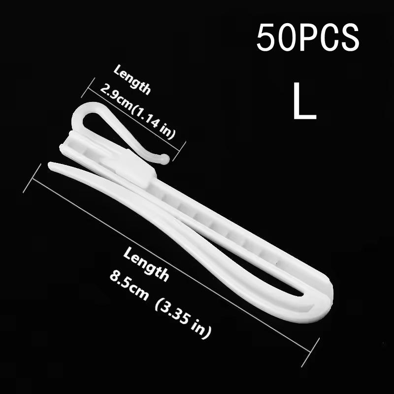 

50 шт. Крючки для подвешивания штор Кольцо Окно Белый Пластик Утолщенный Регулируемая Высота Крючок для штор Для Домашних Штор Высокое Качество L