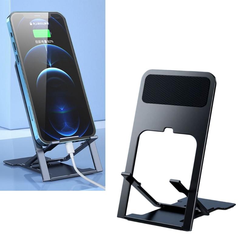 Tablet and Phone Holder with Adjustable Slots for Home Office or Travel Use Phone Stand Desktop Bracket 2PCS