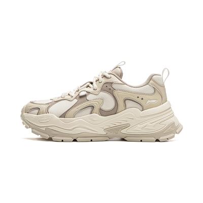 Li Ning Star Antidérapantes, Résistantes à l'abrasion, Respirantes, Légères Basse tige Chaussures décontractées Femme Écru AGCV252-3