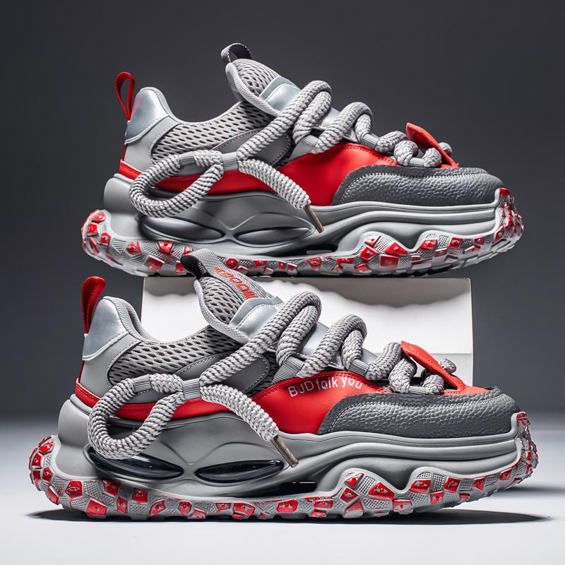 

Durian sole air cushion cushioning sneakers men s trend platform dad shoes breathable mesh fashion break 44 сірий колір