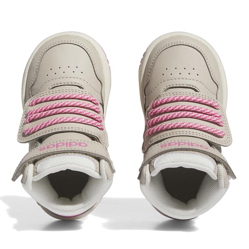 Adidas Neo Hoops Mid 3.0 Non-Slip Wear-Resistant Breathable High-Top Walking Shoes Baby Shoes Gray Pink IF7756