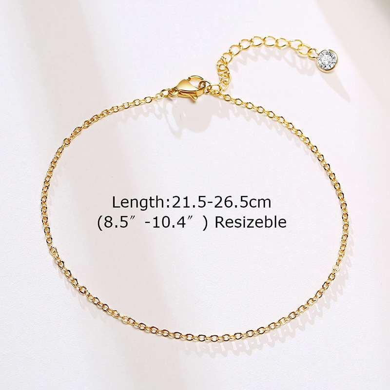 Men Anklet , Gold Plated Chain Anklets for Men, Mens Stainless Steel Anklet, Fashion Cuban Rope Curb Link with Extend Chain