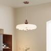 Pre-owned Walnut Dining Table Swing Arm Chandelier, French Cream Style, Eye-Protective.