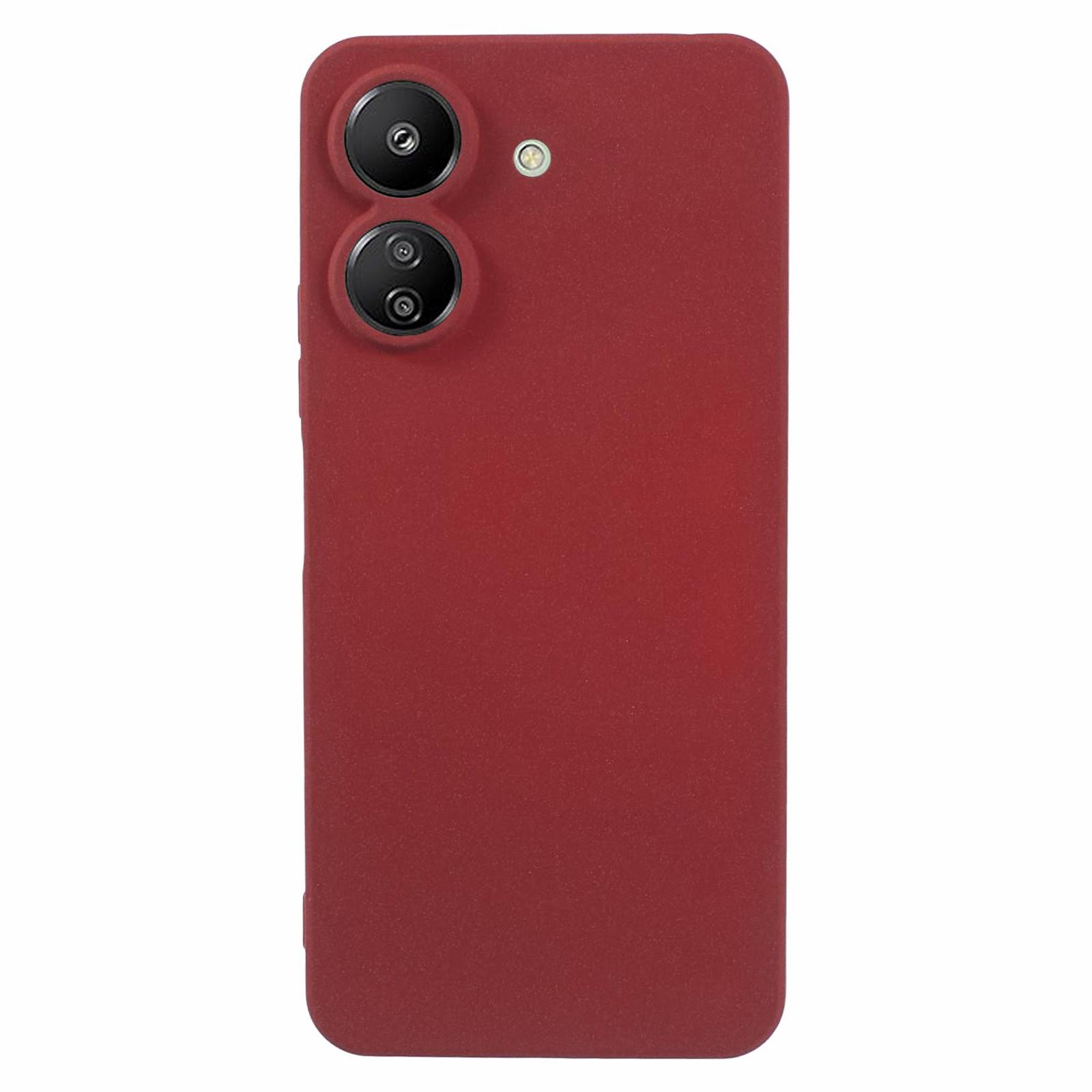 

For Xiaomi Redmi 13C 4G/Poco C65 4G TPU Case Matte Non-Slip Protective Phone Cover Wine Red