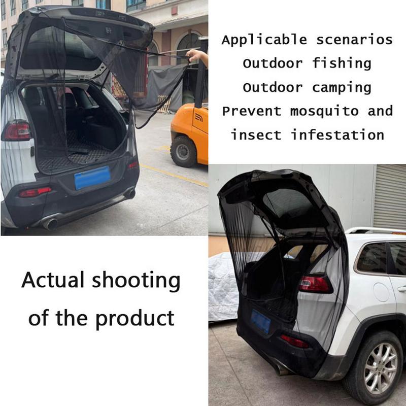 Tailgate Tent Breathable SUV Camping Anti-UV Cooler Net Breathable Magnetic Mesh Net Screens With Two-Way Zipper Travel UV Sun