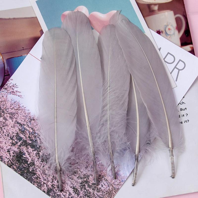 

10-500PCS Natural Goose Feather 15-20cm Colorful Swan Feather for DIY Home Party Decor Craft Costume Jewelry Sewing Accessories 10pcs серебряный