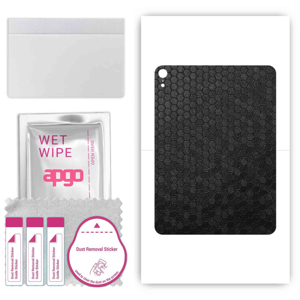apgo skin sticker film foil vinyl for the BACK compatible with Apple iPad mini Wi-Fi, scratch-resistant, easy to install - Black Honeycomb
