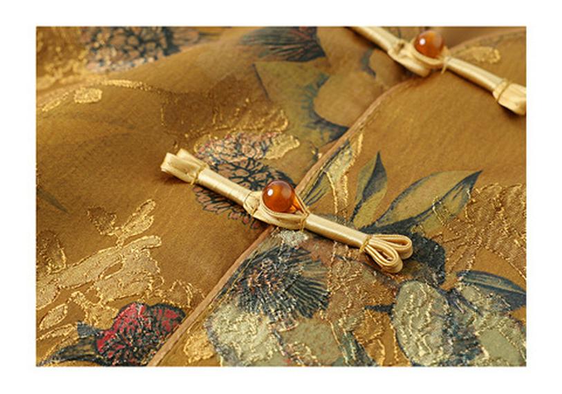 Mom's Vintage Chinese Frog Button Print Vest – Sleeveless V-Neck Cardigan