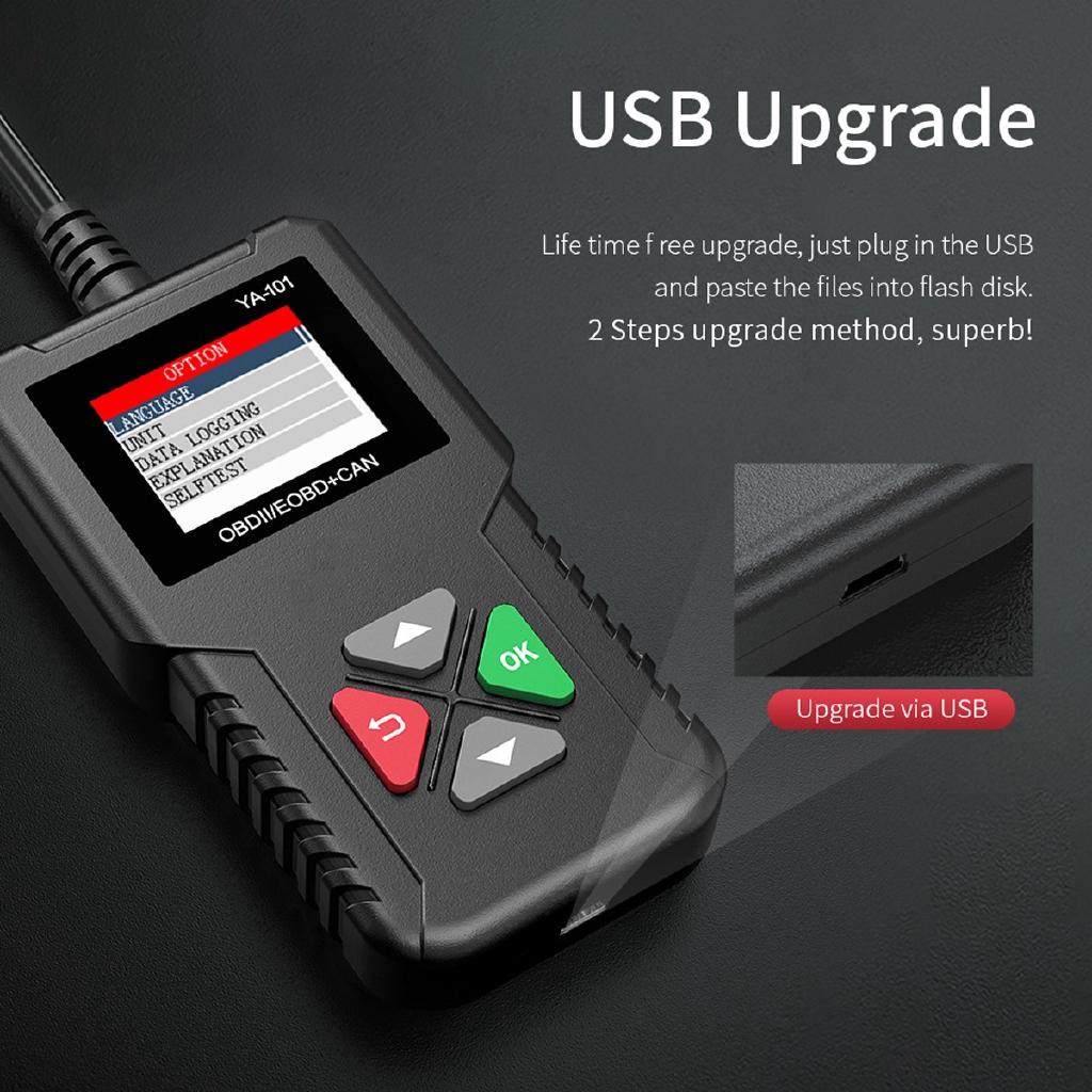 YA101 OBD Car Diagnostic Auto Diagnostic-Tool Battery Testing Fault Error Codes Read Clear OBD Automotive Scanner 12V