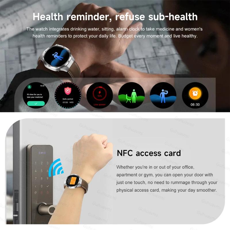 2026 New Watch GT5 Max Smart Watch HD AMOLED Screen NFC Bluetooth Call Health Waterproof Smartwatch Men Women For Huawei