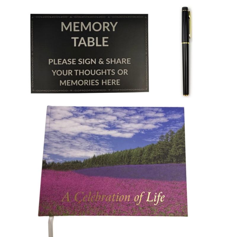 Funeral Guest Book Pen and Table Sign Included Signature and Memory Book In Loving Memory 84 Pages Guest Book Table Sign