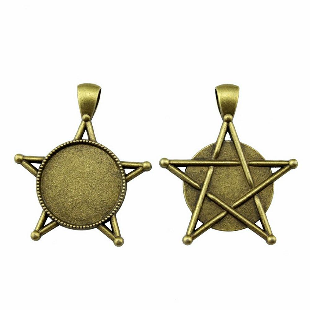 10 Stück 20mm Innenmaß Antik-Bronze Farbe 34 Stil Cabochon Fassung Anhänger Passend für 20mm Glas Cabochon