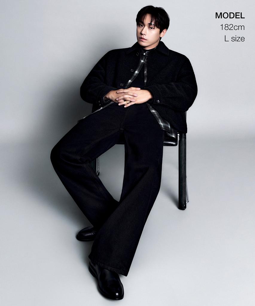 Musinsa Standard Wool Blend Jersey Oversized Out-Pocket Jacket [Black]