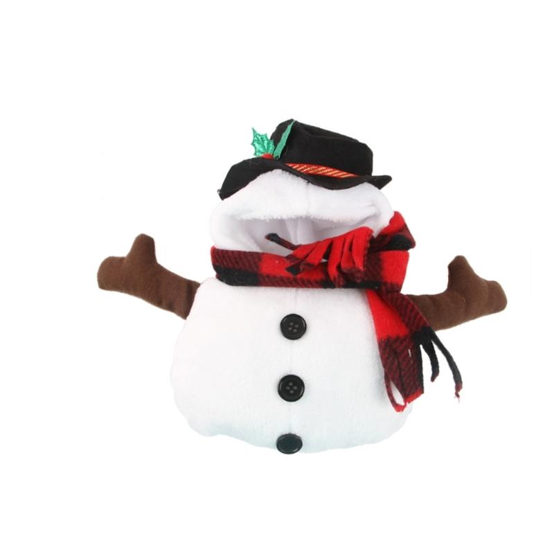 Костюм Снеговика Для Маленьких Средних Собак Зимний Теплый Флисовый Наряд Резинки Рождественская Вечеринка Одежда M