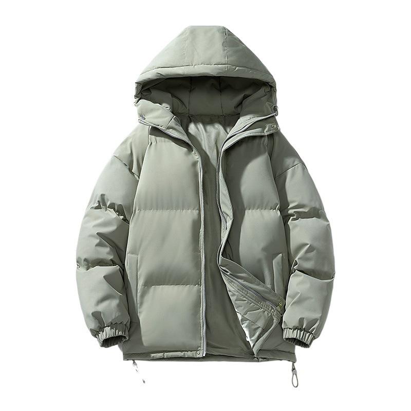 Giacca con Cappuccio in Cotone Unisex: Colore Unico, Ispessito, Caldo, Resistente al Freddo