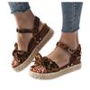 Women's Ladies Fashion Solid Leopard Wedges Bowknot Sandals Casual Shoes