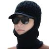 Men's Winter Windproof Wool Hat - Trendy, Warm, Knitted Design with Cotton and Velvet Lining for Cycling
