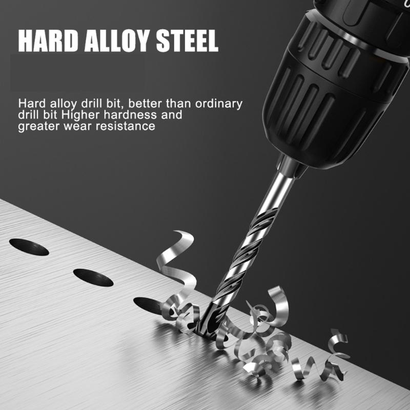 Drill Bit Set for Tile Wood Glass Concrete Brick Plastic Includes Sizes 3-12mm with Carbide Tips for Efficient Drilling