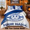 Millwall Pattern Bedding 3Pcs Set Custom Name, Bed Sheet And Pillowcases For Home Bedroom
