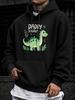 Unisex Hoodie, Father'S Day, Daddysaurus Dino Graphic, Pullover Sweatshirt, Casual Funny Style, Spring Autumn Wear, Front Pocket And Drawstring