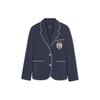 MLB SS24 New York Yankees Logo Tasche Einreiher Langarm Blazer Damen blazer Marineblau 3FJKV0141-50NYD