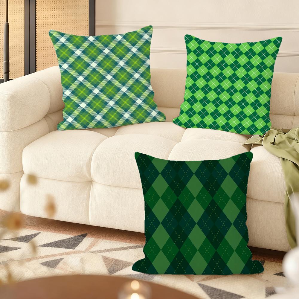 Happy St. Patrick'S Day Cushion Cover Soft Short Plush Pillow Cover Smooth Cozy Texture Aesthetic Cushion Case Home Decor