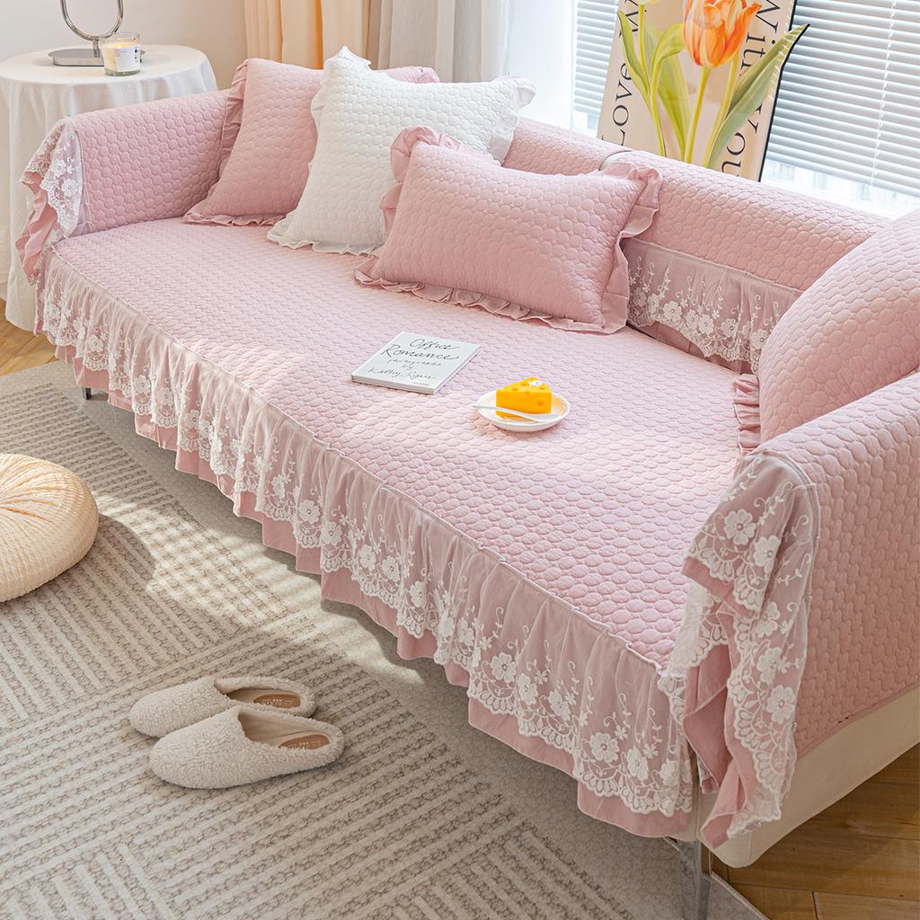 1 Pc Lace cloth art pure cotton non-slip sofa cushion is suitable for sofa bedroom bay window four seasons general