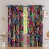 2-Piece Boho Vibrant Color Chic Geometric Curtains Light Filtering for Living Room Bedroom Kitchen Stylish Aesthetic Curtain