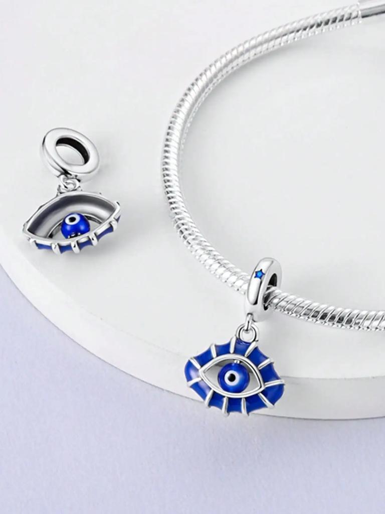 Charm Silver Colors Blue eyes Beads Bead for Bracelet DIY Beads Charms Jewellery Making Gift for Women STYFNE