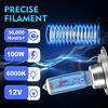 2PCS H7 H4 H1 H11 HB3 9005 HB4 9006 Halogen Headlight Car Light Hi/Lo Beam 6000K 12V Cool Blue Hyper White Bulb